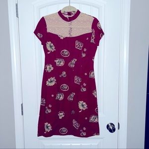Vintage asian floral lace dress size 11